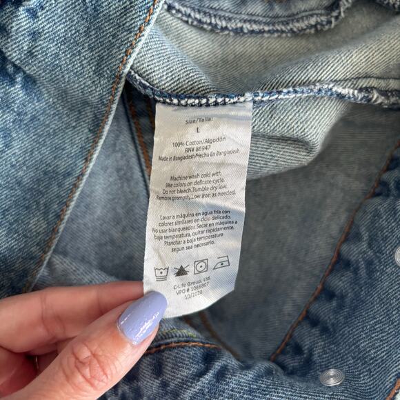 Nickelodeon 90s Rugrats Hey Arnold Ren Stimpy Oversized Denim Jacket Size Large - Picture 6 of 7